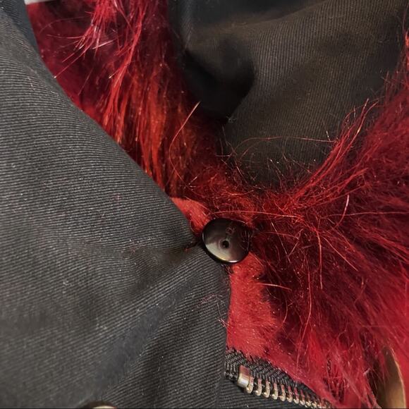 Holly Bracken NWT Parka With Red Faux Fur Collar S - Picture 5 of 13